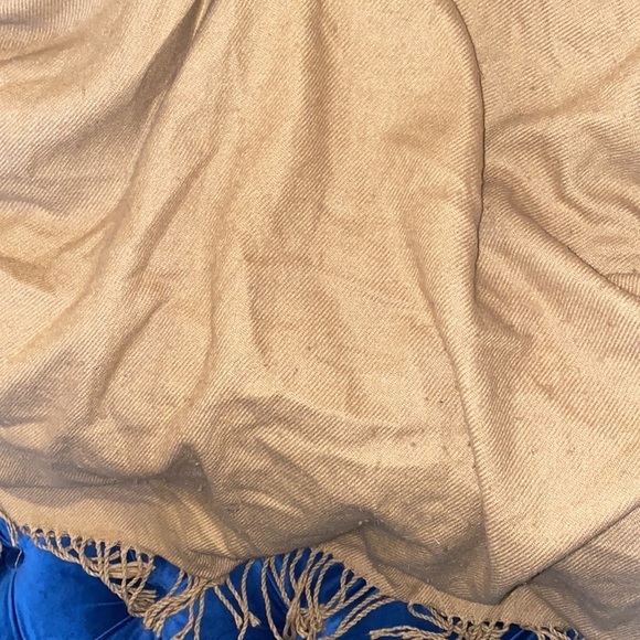 Revamped Tan oversized  cover up punchoo with belt - Picture 5 of 9